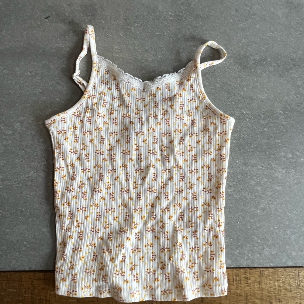 🌸white floral girls tank🌸